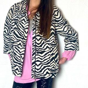 ERIN LONDON Women’s Stylish/Fun Zebra Print Jacket